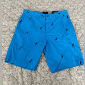 NWT: Tommy Hilfiger Men’s Shorts, Swedish Blue with shark embroidery